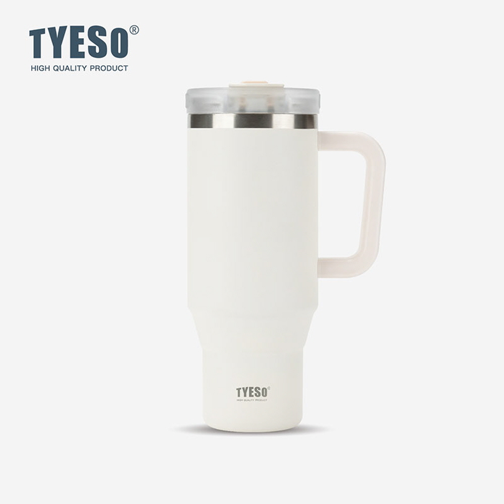 대용량 텀블러 보온 보냉텀블러 차량용 손잡이텀블러 컵 여학생 tyeso 1.2L, 화이트 - 메인 이미지