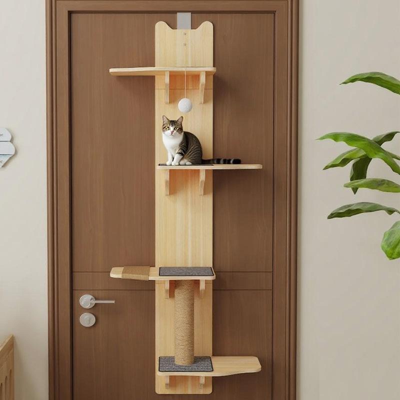 솔비에 문걸이캣타워 고양이 방문걸이 스크래쳐 도어 둥근 얼굴형 35x25x150CM - 상세 이미지 4