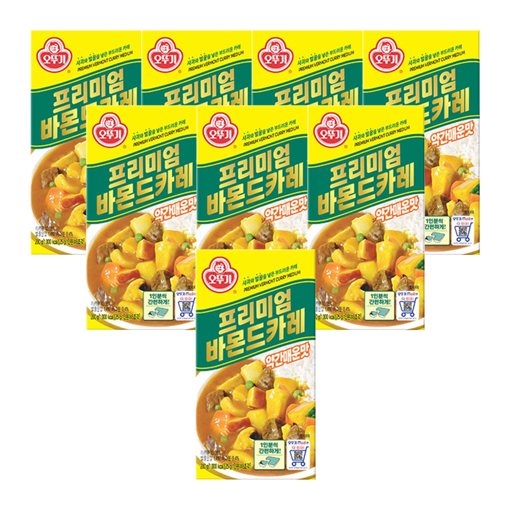오뚜기 프리미엄바몬드카레 고형 약간매운맛, 200g, 8개 - 상품 이미지