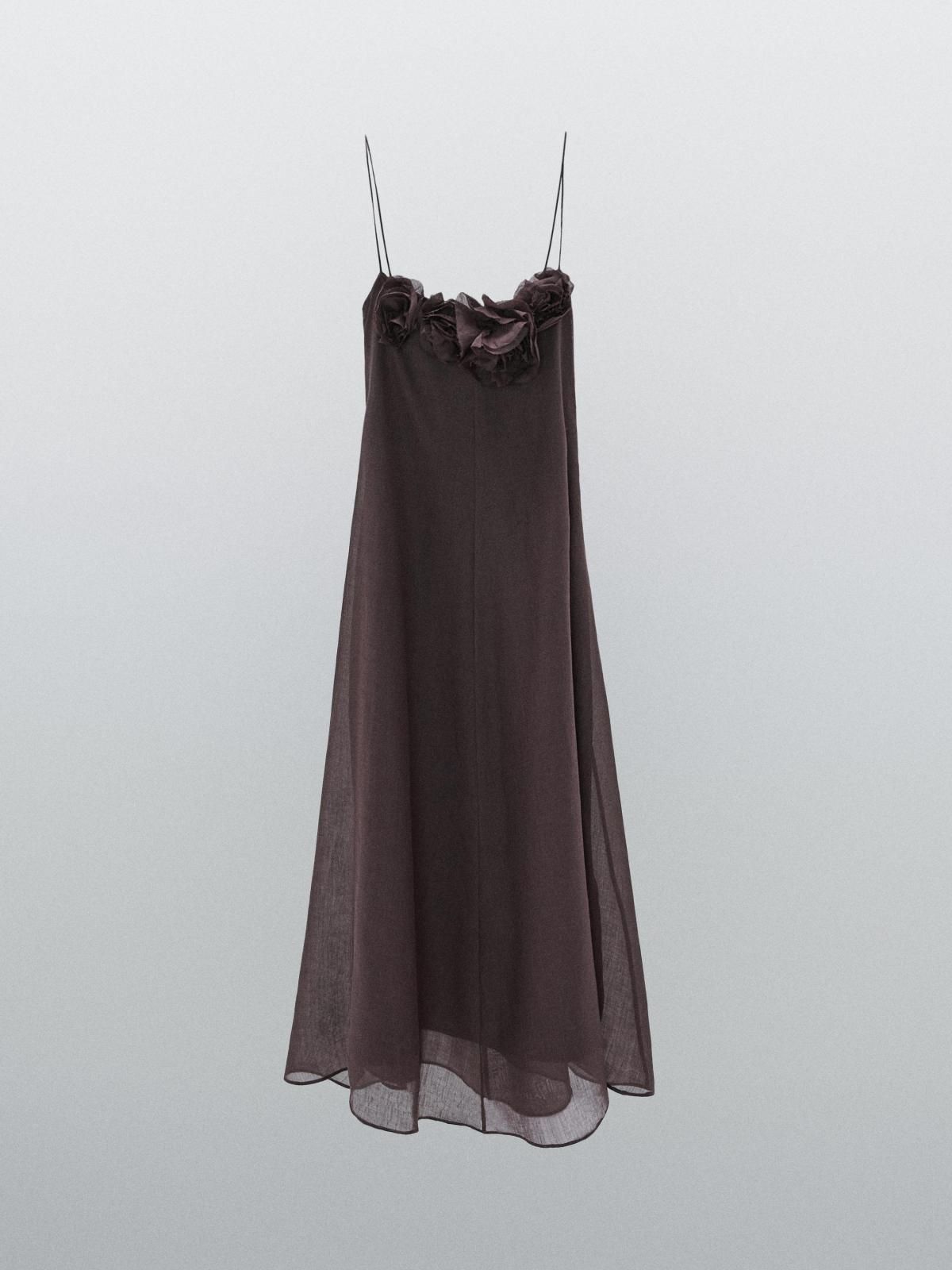 마시모두띠 플라워 디테일 라미 롱 원피스 9212/952 BROWN - 상품 이미지