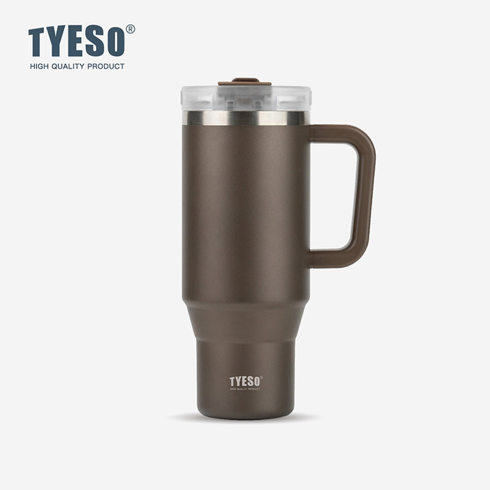 대용량 텀블러 보온 보냉텀블러 차량용 손잡이텀블러 컵 여학생 tyeso 1.2L, 브라운 - 메인 이미지