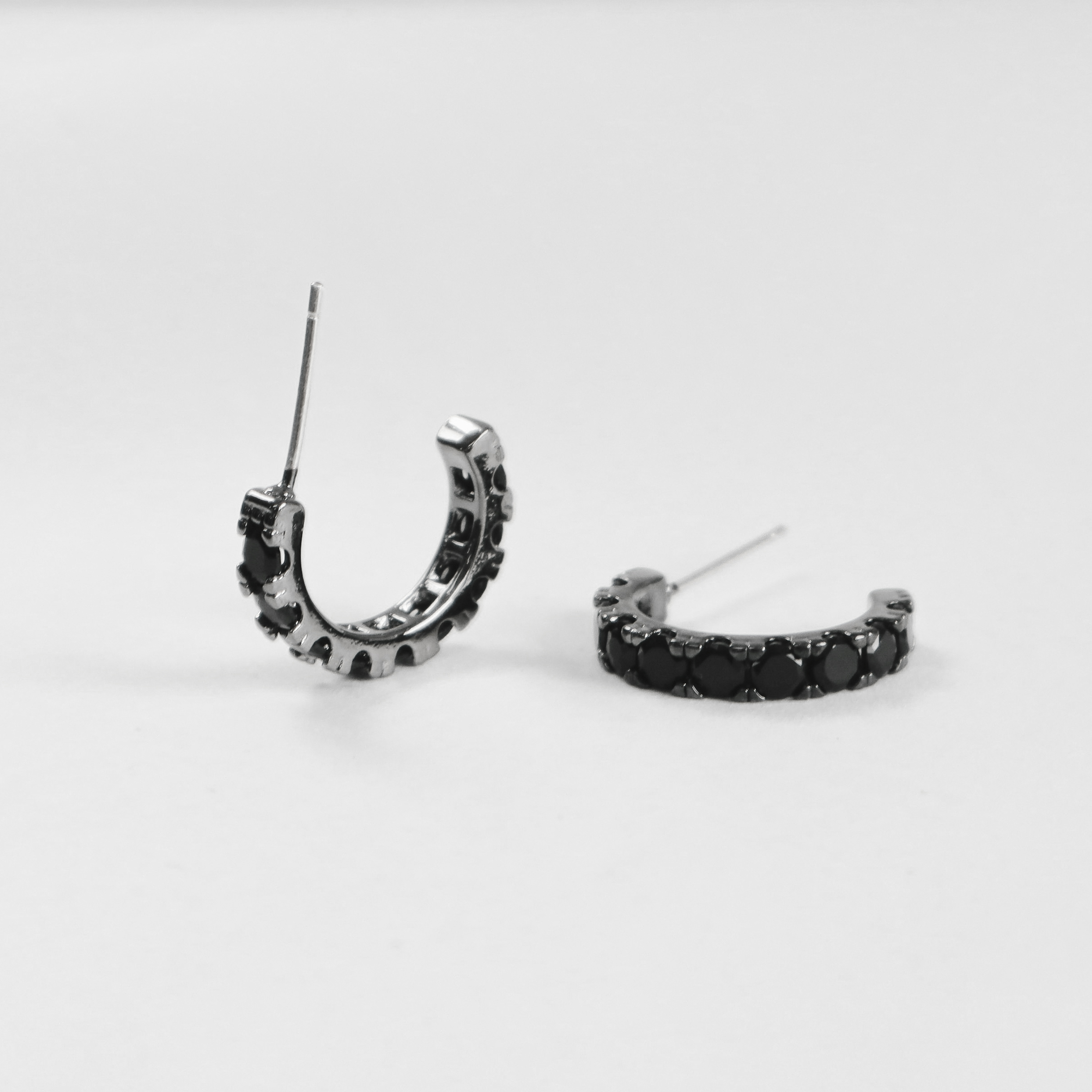 블랙 큐빅귀걸이 3mm 테니스 귀걸이 - 상세 이미지 2