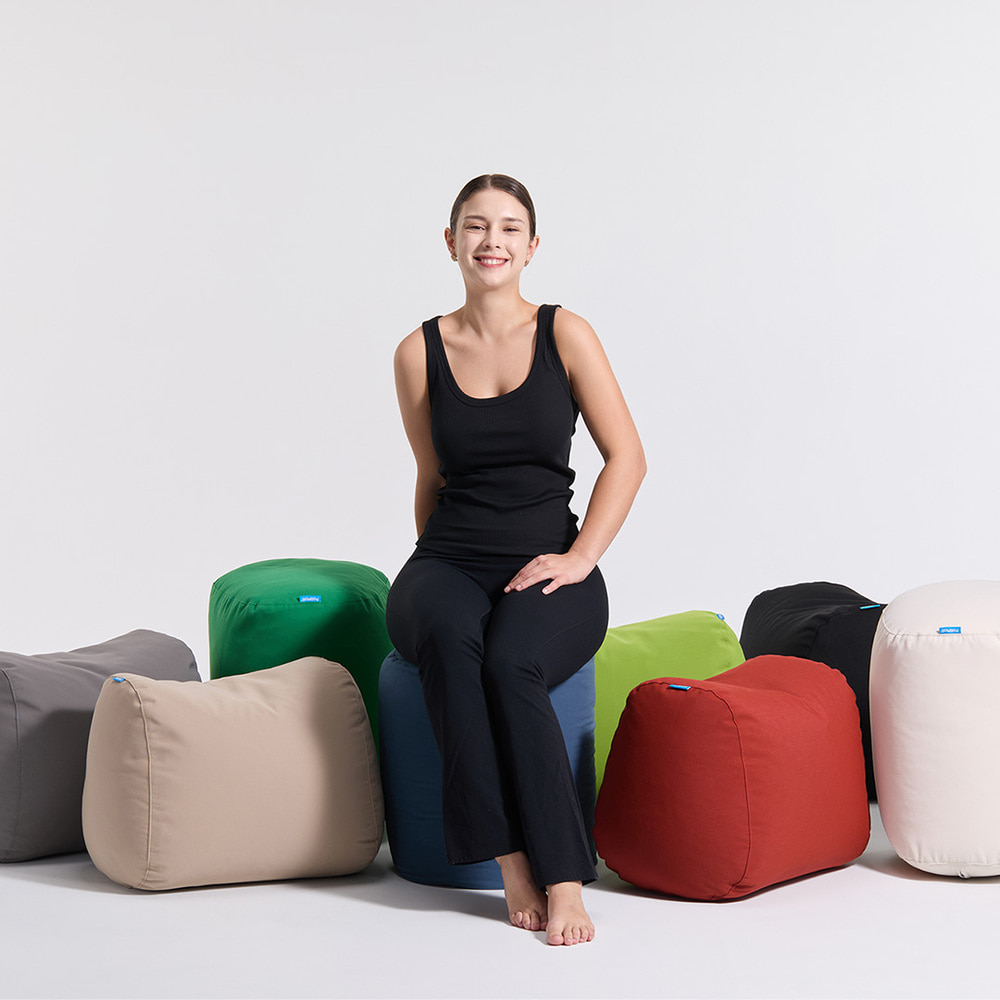 폴리몰리 빈백 에그 풋스툴 발받침대 책상 의자 다리 쿠션 스툴 공부 사무실 (메시속커버)