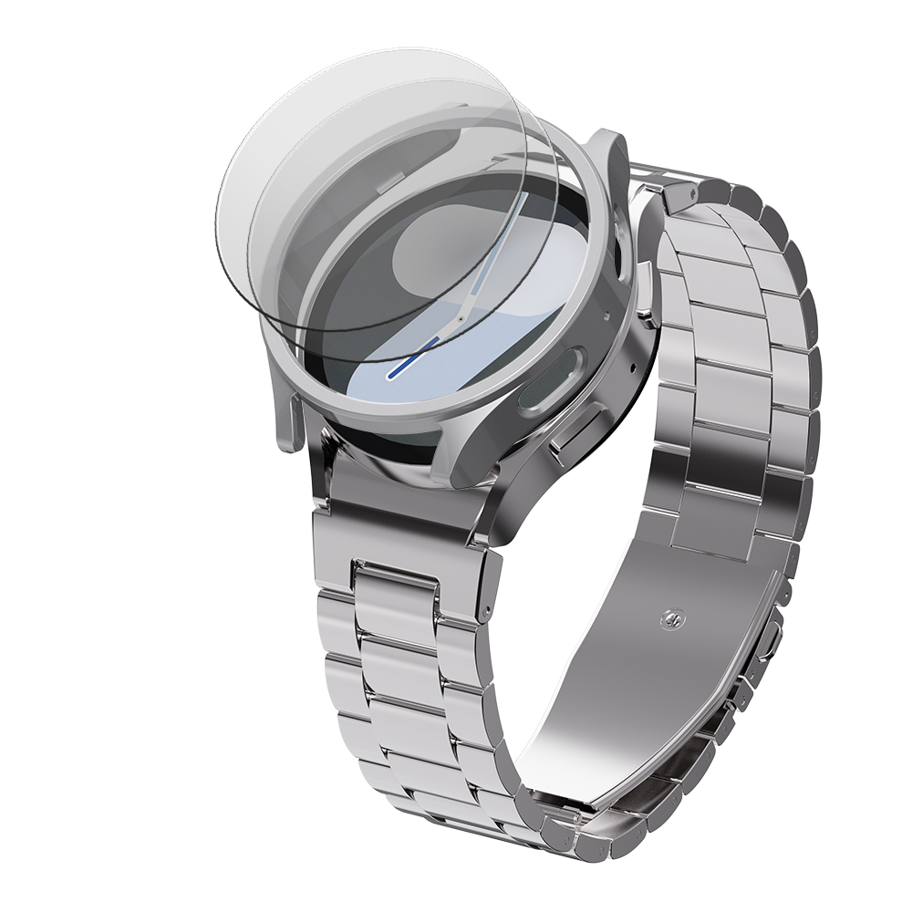 갤럭시워치 7 6 스트랩 메탈 밴드 강화유리 하드 케이스 3종 세트