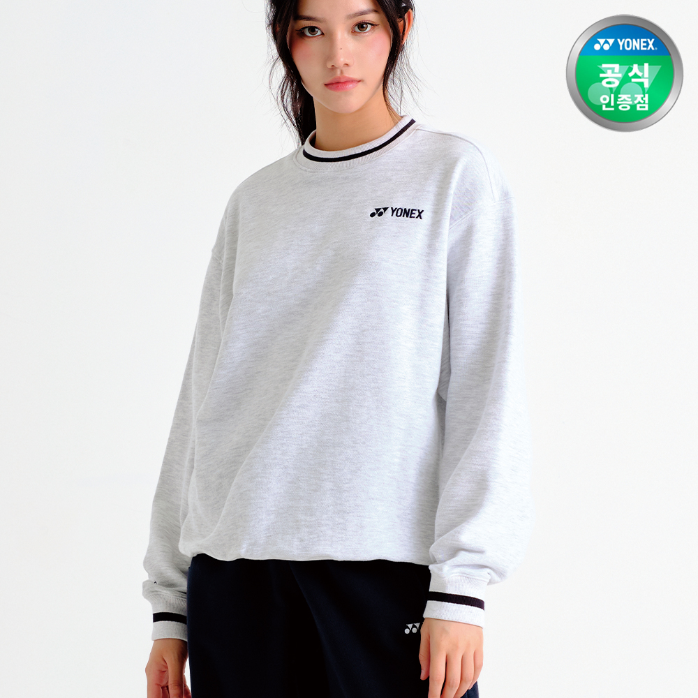 요넥스 253TL002U 배드민턴 맨투맨 남녀공용 데일리웨어 멜란지그레이 - 상세 이미지 2