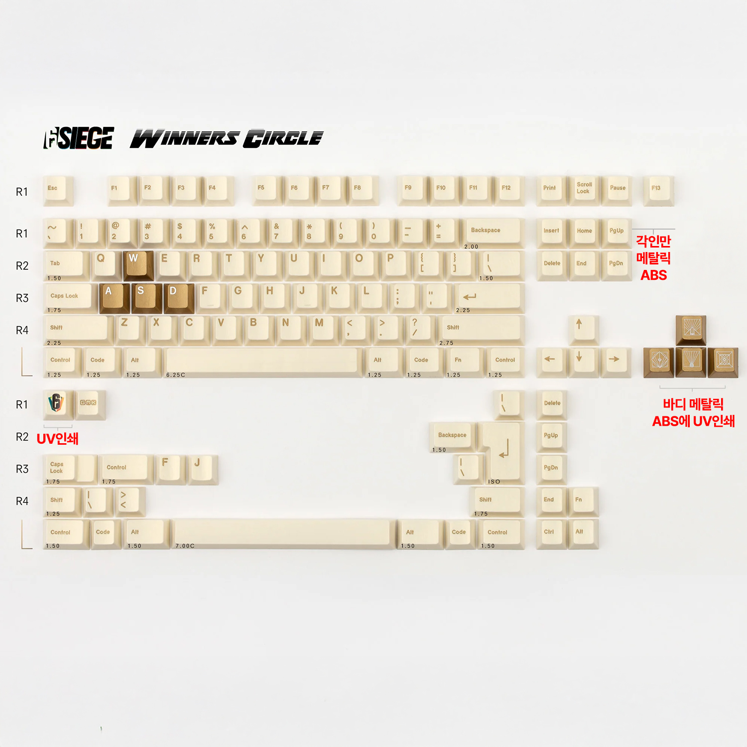 GMK CYL RAINBOW SIX SIEGE Winner's Circle 베이스킷 키캡 - 상품 이미지