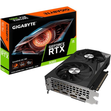 GIGABYTE [해외]기가바이트 지포스 RTX 3060 게이밍 OC 8G (버전 2.0) 그래픽 카드, 2배 윈드포스 팬, 8GB 128비트 GDDR6, GV-N3060 OC-8GD REV2.0