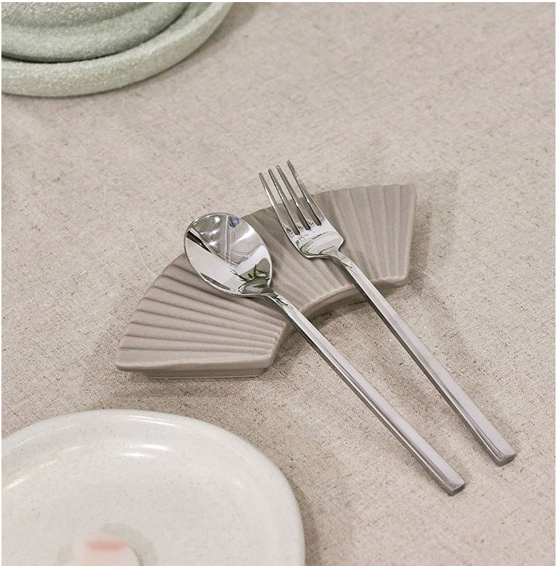 쿨리나 글로시스퀘어 스텐 양식기 스푼 티스푼 디저트포크 나이프 - 상세 이미지 2