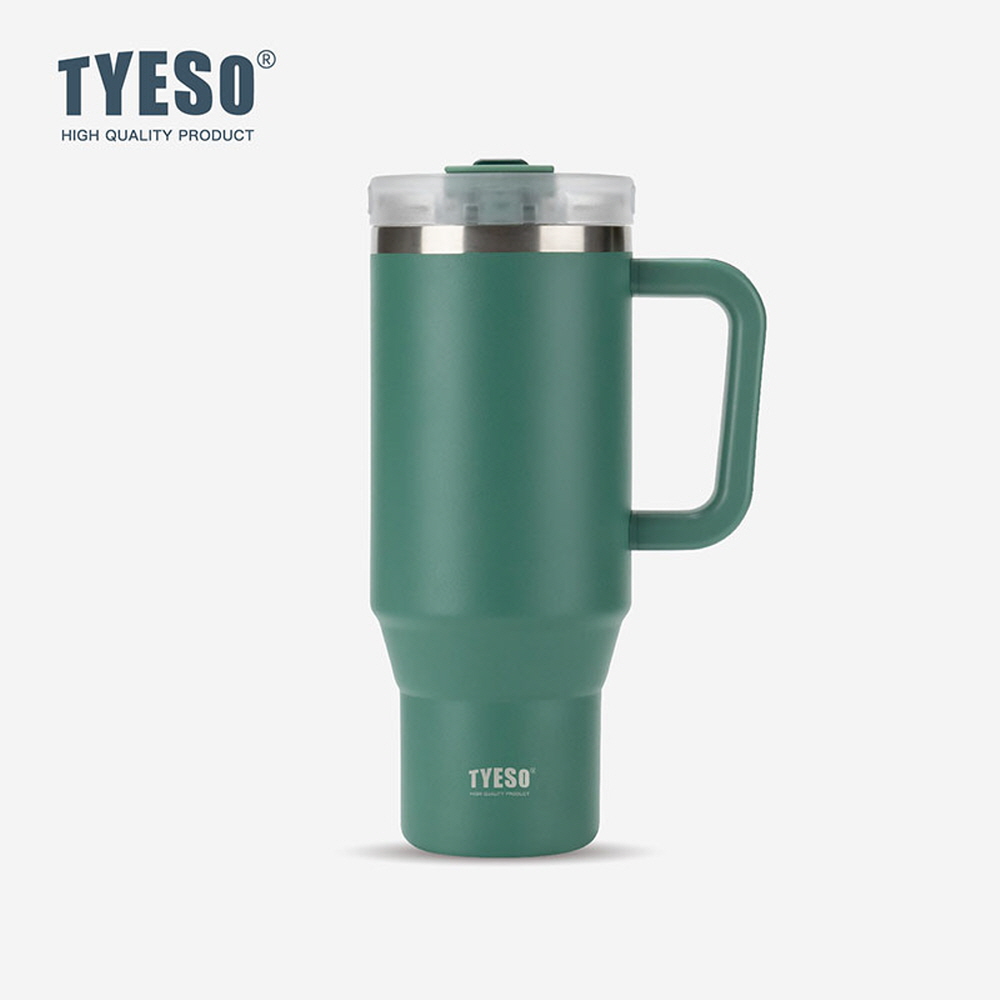 대용량 텀블러 보온 보냉텀블러 차량용 손잡이텀블러 컵 여학생 tyeso 1.2L, 다크그린 - 메인 이미지
