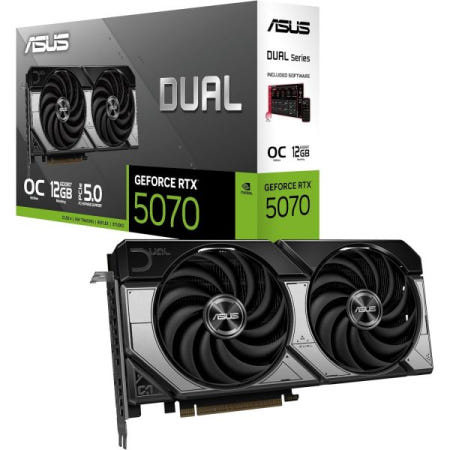 [해외]ASUS 듀얼 지포스 RTX 5070 12GB GDDR7 OC 에디션 게이밍 그래픽 카드(NVIDIA 블랙웰 아키텍처 및 DLSS 4, 2.5 슬롯 디자인, SSF, PCI