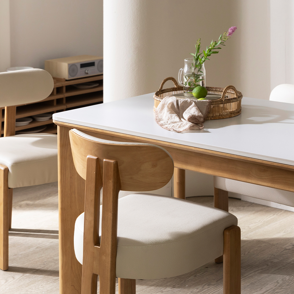 [4인 식탁 1600] 미코하임 루아스 원목 18T 양면 포세린 세라믹 카페 식탁 테이블 1600mm, 내추럴