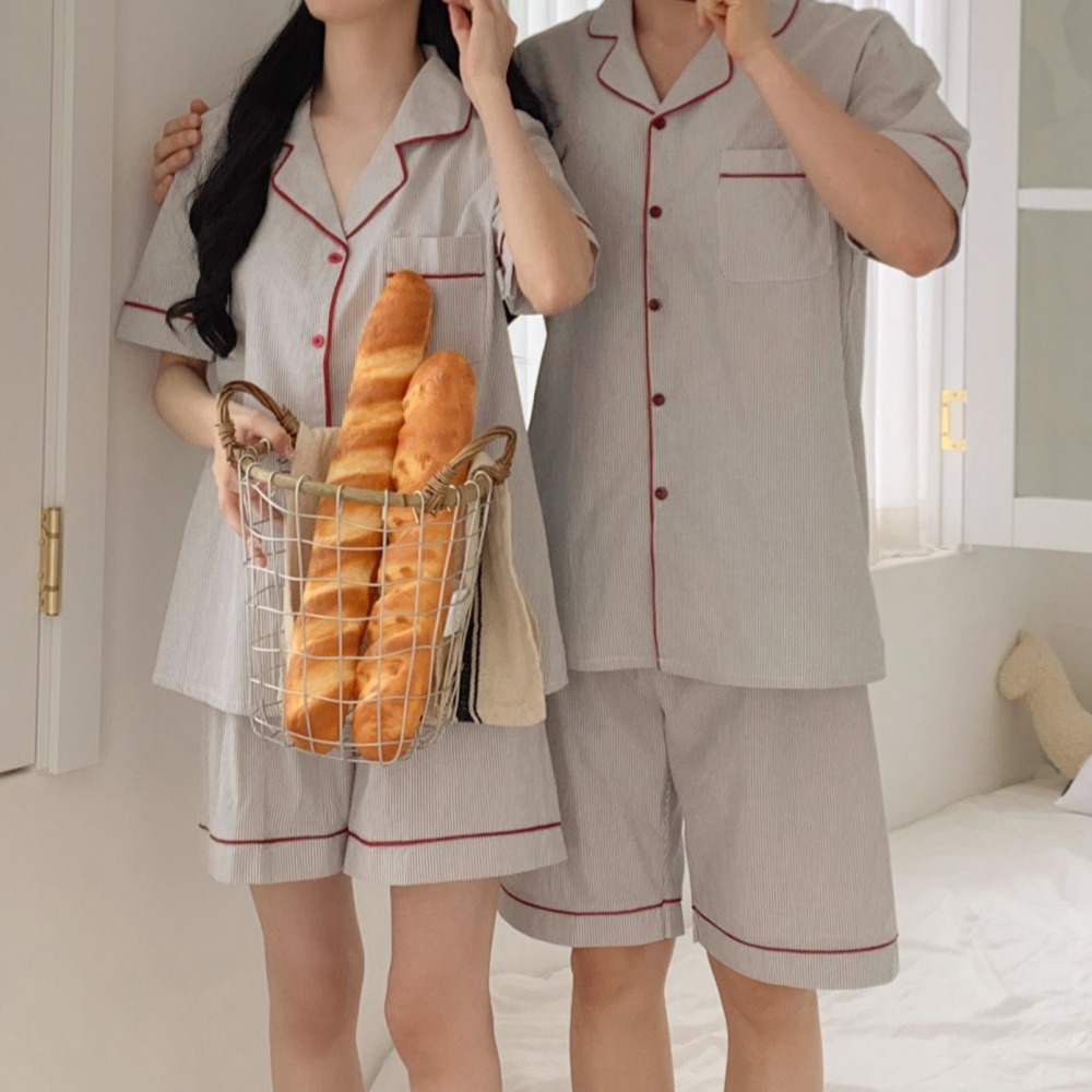 신혼부부잠옷 빅사이즈잠옷 순면 파자마 여자 홈웨어 세트 - 상품 이미지