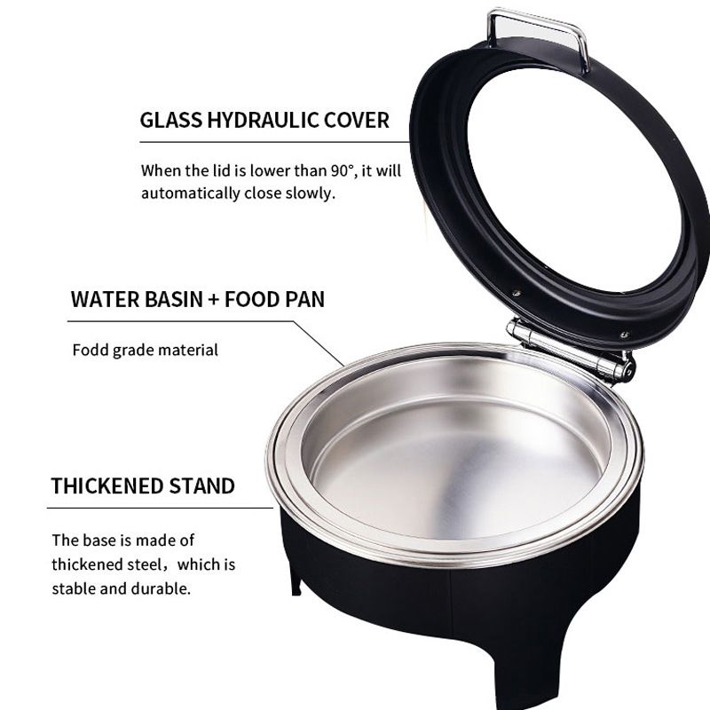 차핑디쉬 푸드워머 호텔 웨딩홀 뷔페 부페그릇 보온기 블랙 싱글 사각 / 6L