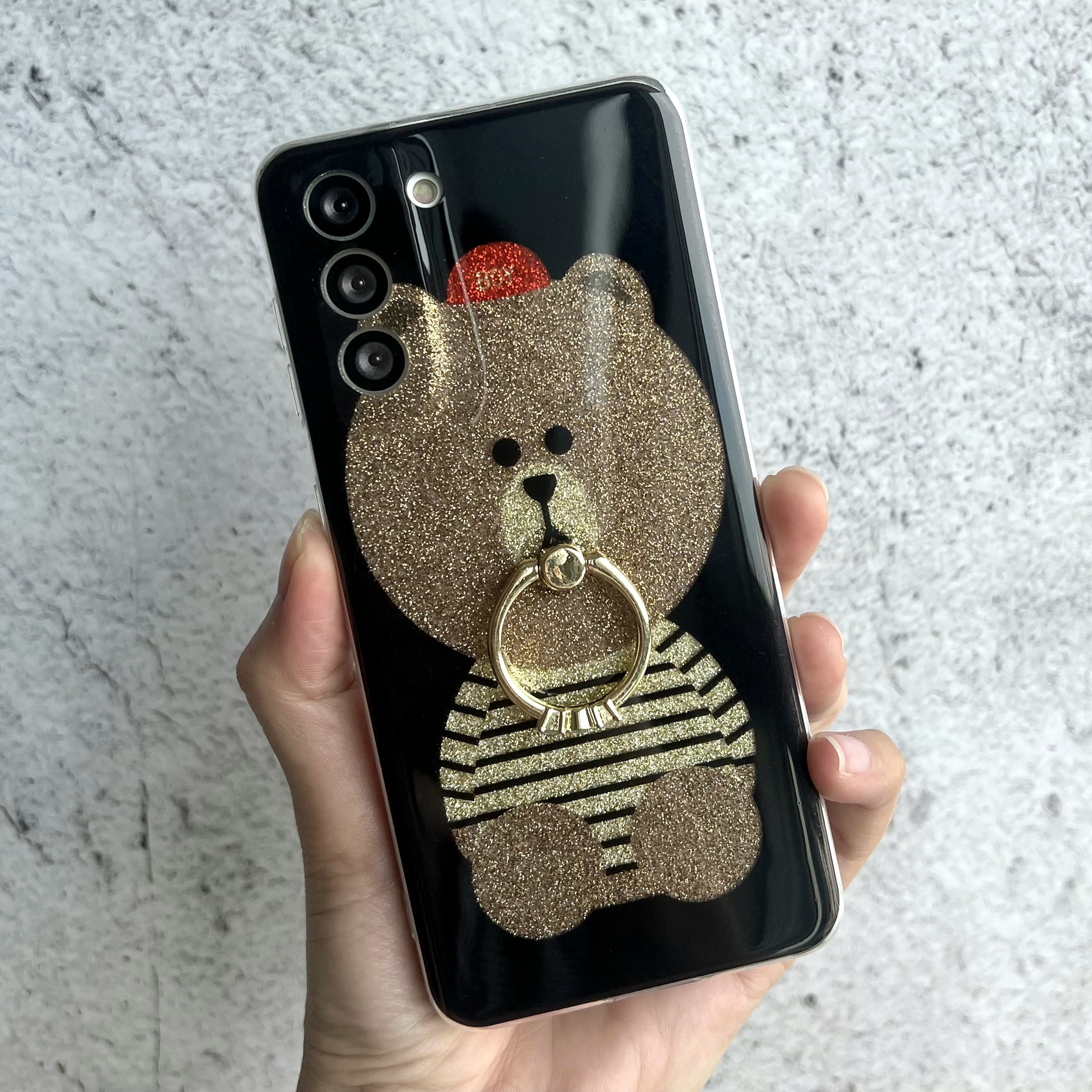 범퍼 케이스 스트랩 젤리 실리콘 슬림 카메라보호 풀커버 명품 곰돌이 멜빵, 갤럭시S21 - 상세 이미지 2