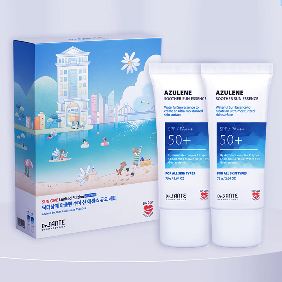 [1+1] 상떼 아줄렌 수더 선에센스 75ml 선크림 민감피부진정 선케어 자외선차단 - 상품 이미지