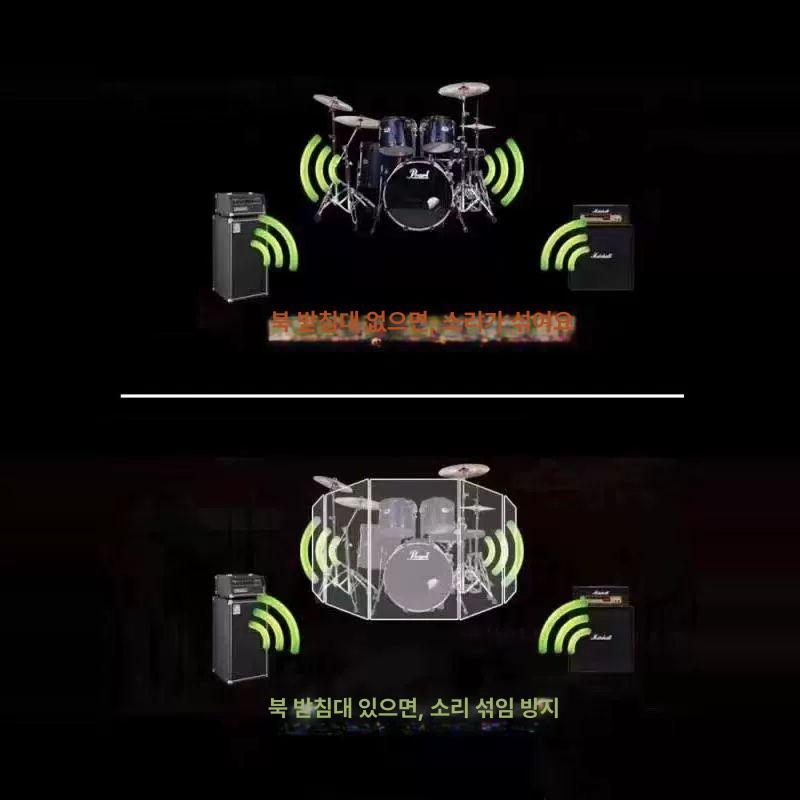 드럼 방음 부스 스튜디오 이동식 칸막이 노래방 파티션 수입판 120x60cm 6mm 6장 - 상세 이미지 5