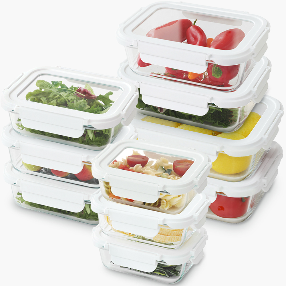 네오플램 클린 내열유리 반찬통 밀폐용기 전자레인지용기10p세트