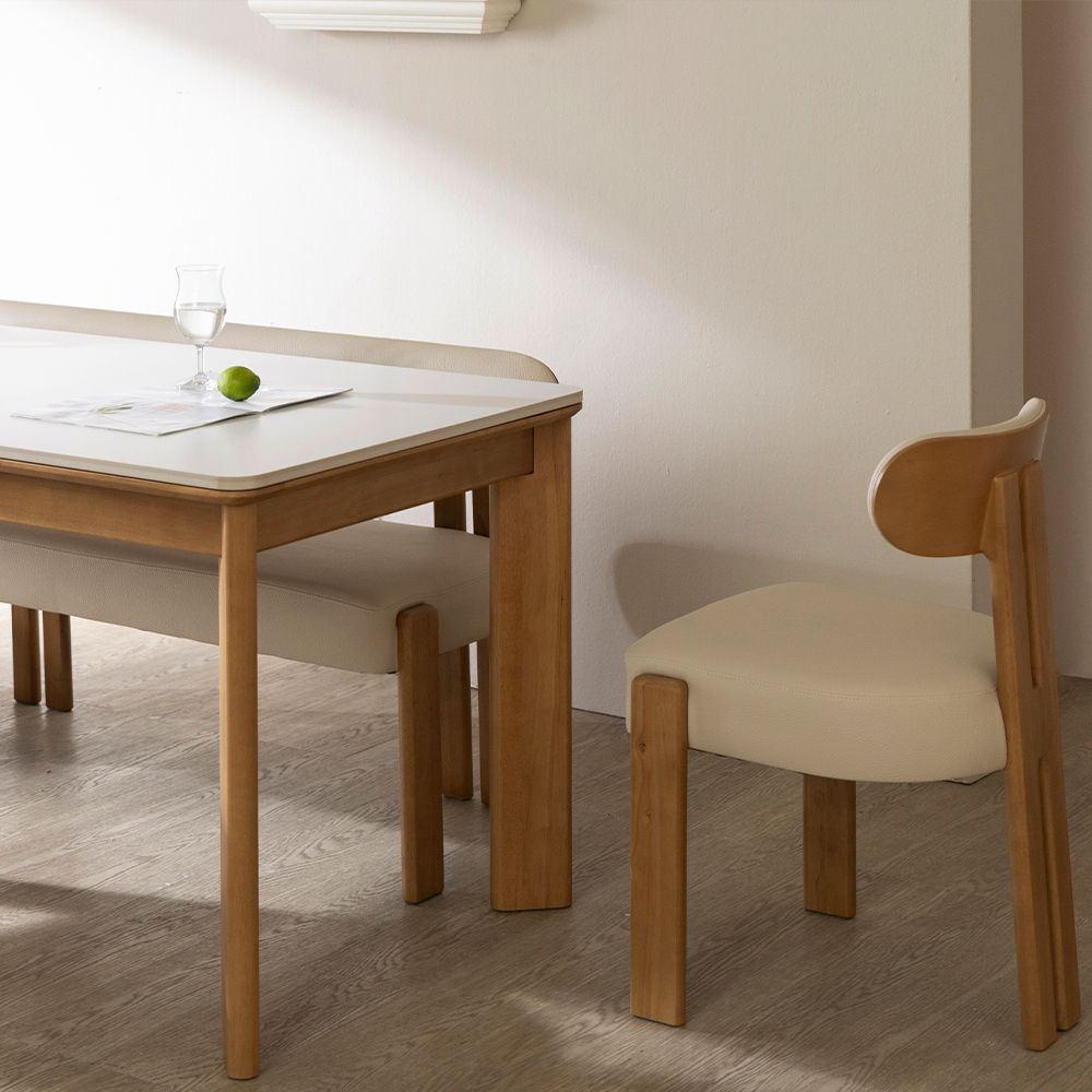 [4인 식탁 1600] 미코하임 루아스 원목 18T 양면 포세린 세라믹 카페 식탁 테이블 1600mm, 내추럴