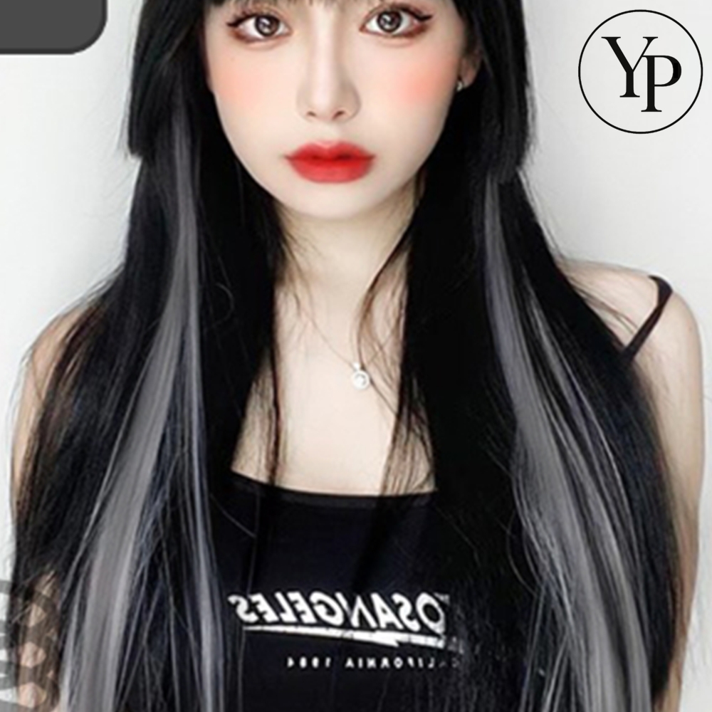 붙임머리 가발 피스 부분 컬러 인모 숱보충용 브릿지 헤어컬러링 위그 - 상품 이미지