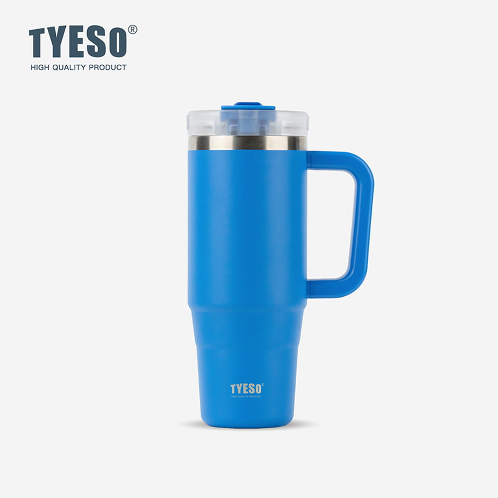 대용량 텀블러 보온 보냉텀블러 차량용 손잡이텀블러 컵 여학생 tyeso 900ml, 블루 - 메인 이미지