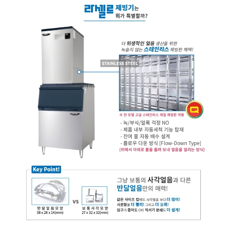 수냉식제빙기 210KG생산 업소용 국산 공사현장 얼음제조기 - 상세 이미지 4