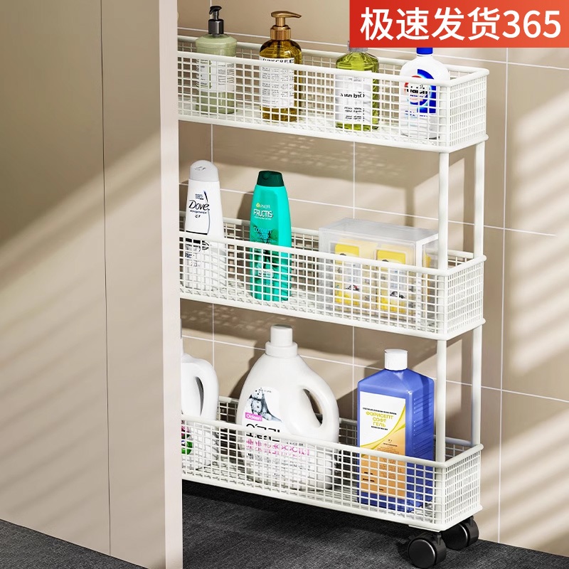 슬림수납선반 이동식틈새장 욕실주방바퀴선반 정리랙 모바일 3단 흰색 40x12cm 0x0m 레벨0 - 상세 이미지 3
