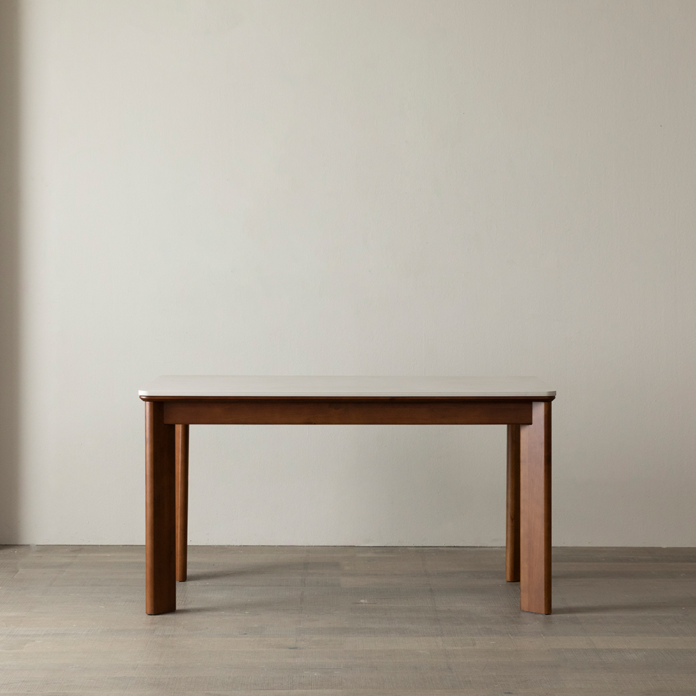 [4인 식탁 1400] 미코하임 루아스 원목 18T 양면 포세린 세라믹 카페 식탁 테이블 1400mm, 월넛