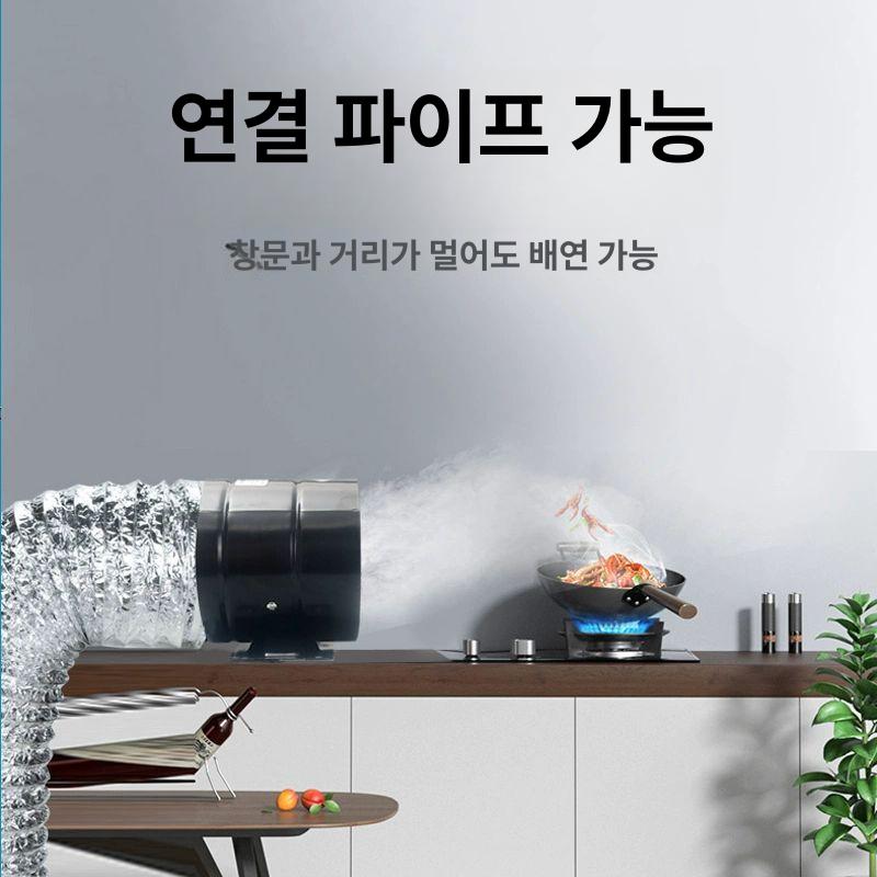 배기팬 초강력 푸드트럭 추출기 흡입력 덕트 호스 환기팬 8인치 전면망 바닥대 제외+3m - 상세 이미지 4