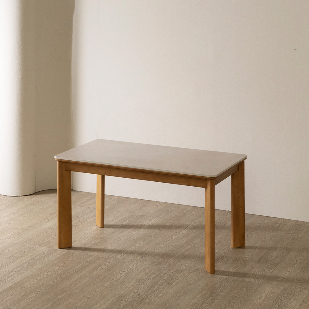 [4인 식탁 1600] 미코하임 루아스 원목 18T 양면 포세린 세라믹 카페 식탁 테이블 1600mm, 내추럴