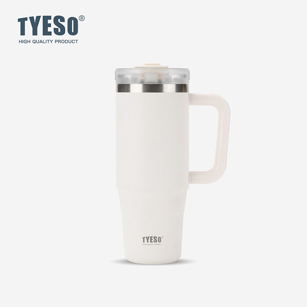 대용량 텀블러 보온 보냉텀블러 차량용 손잡이텀블러 컵 여학생 tyeso 900ml, 화이트 - 메인 이미지