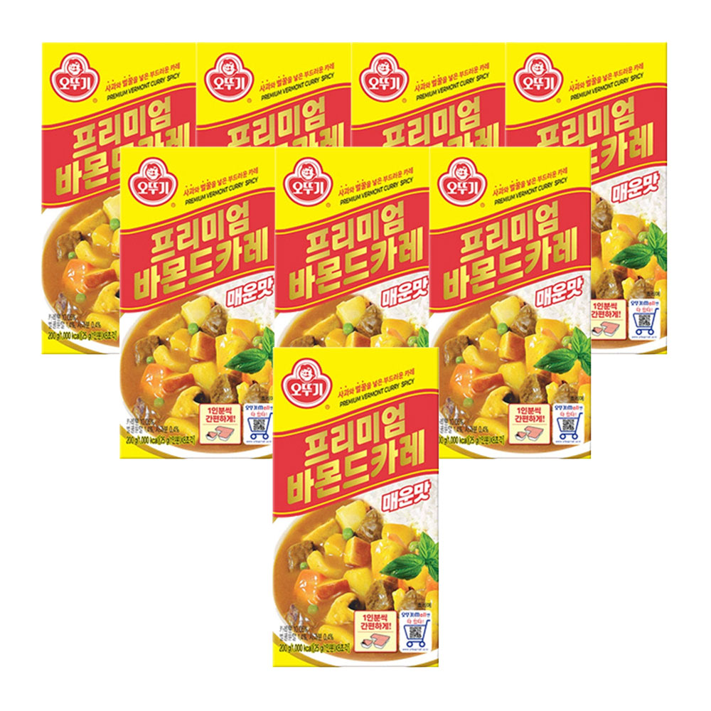 오뚜기 프리미엄바몬드카레 고형 매운맛, 200g, 8개 - 상품 이미지