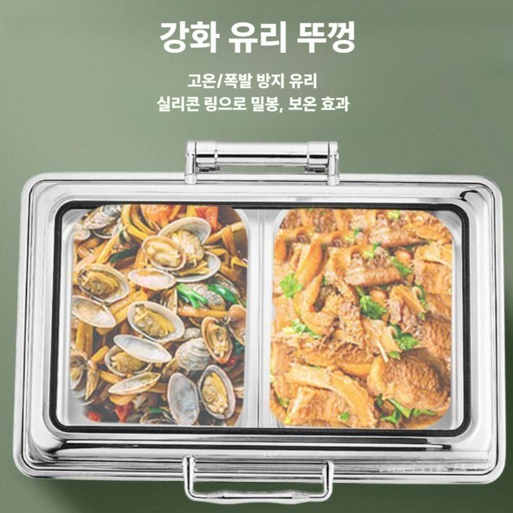 스텐 챠핑디쉬 식당 푸드워머 업소용 음식 보온 중탕기 A / 원형 1칸 / 6L - 상세 이미지 3
