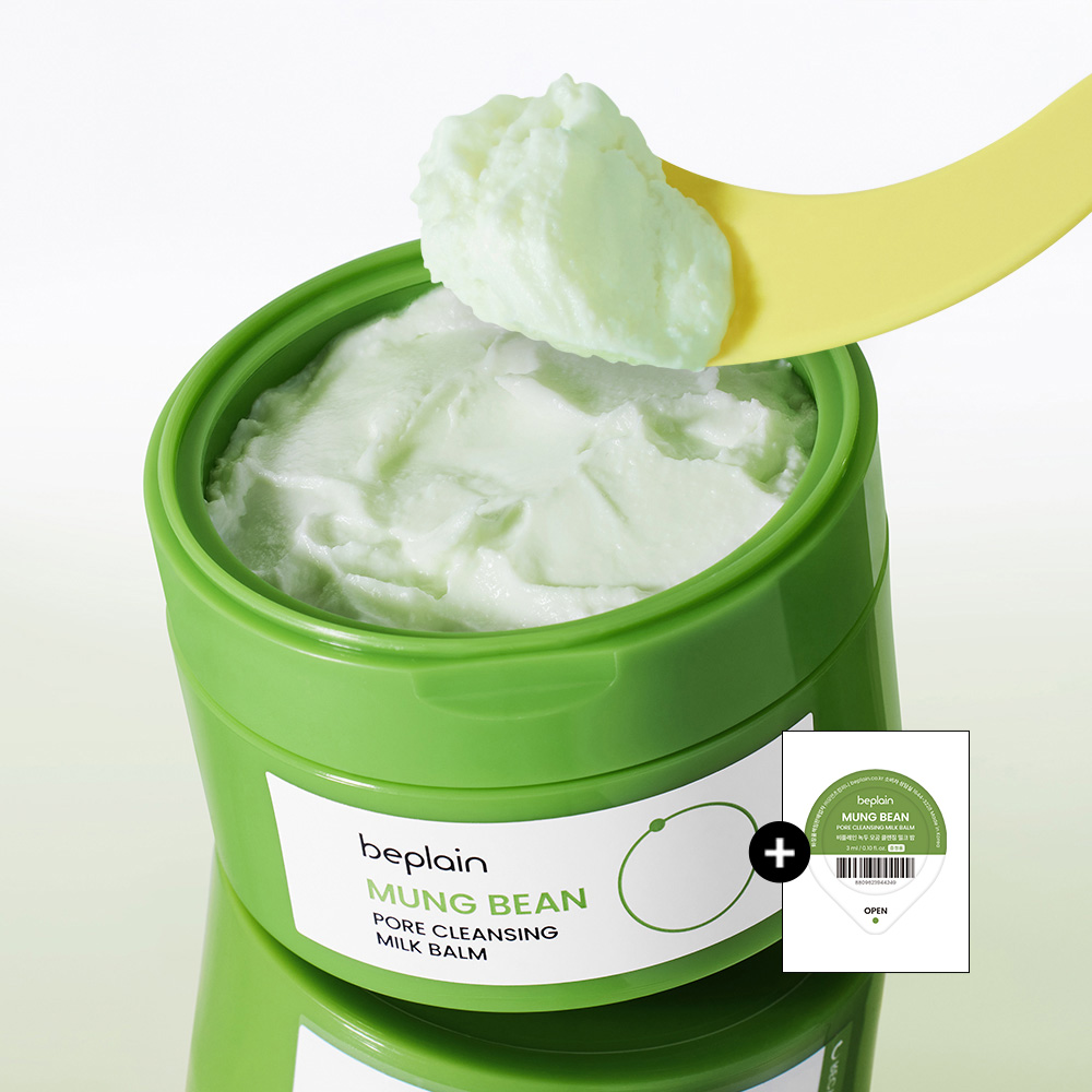 [+1회분(3ml)증정] 비플레인 녹두 모공 클렌징 밀크 밤 100ml, 1개