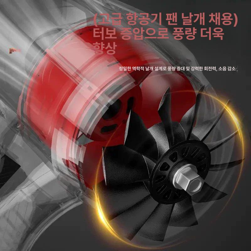 무선 송풍기 청소기 충전식 청소 에어건 낙엽 폭력 환도 터보 팬 5단 배터리 2개 - 상세 이미지 2