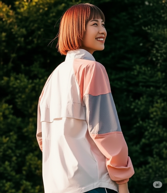 블랙야크 여성 여름 경량 통기성 항균 배색형 아웃도어 등산 바람막이 자켓 - 상세 이미지 5