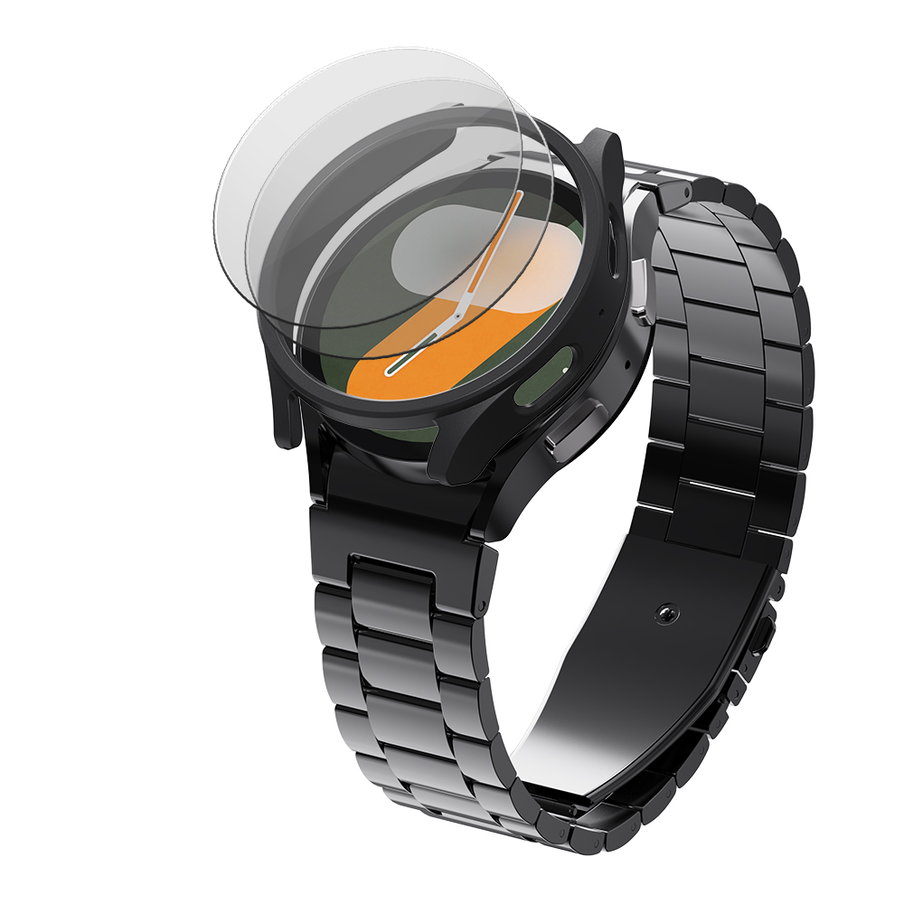 갤럭시워치 7 6 스트랩 메탈 밴드 강화유리 하드 케이스 3종 세트 - 상세 이미지 2