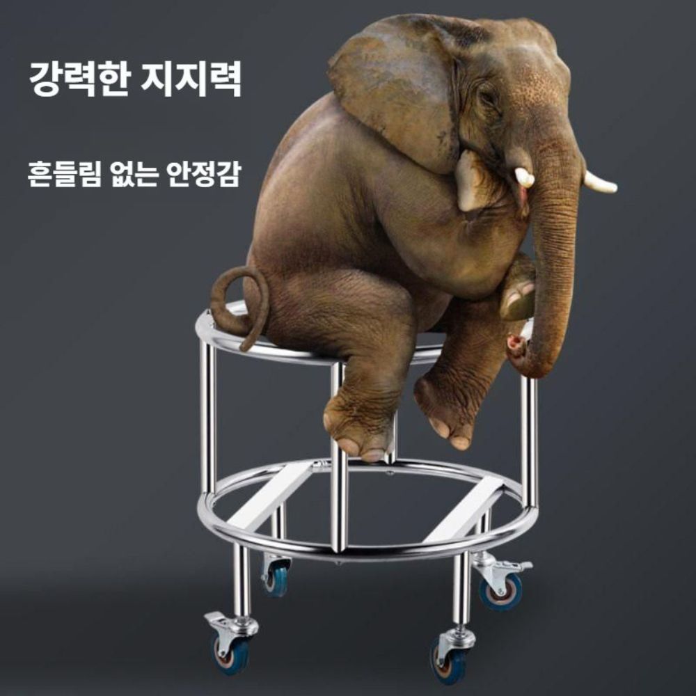 스텐 육수통선반 대형 국통 곰솥 받침대 들통 다이 30cm 바퀴달린 카트 - 상세 이미지 2