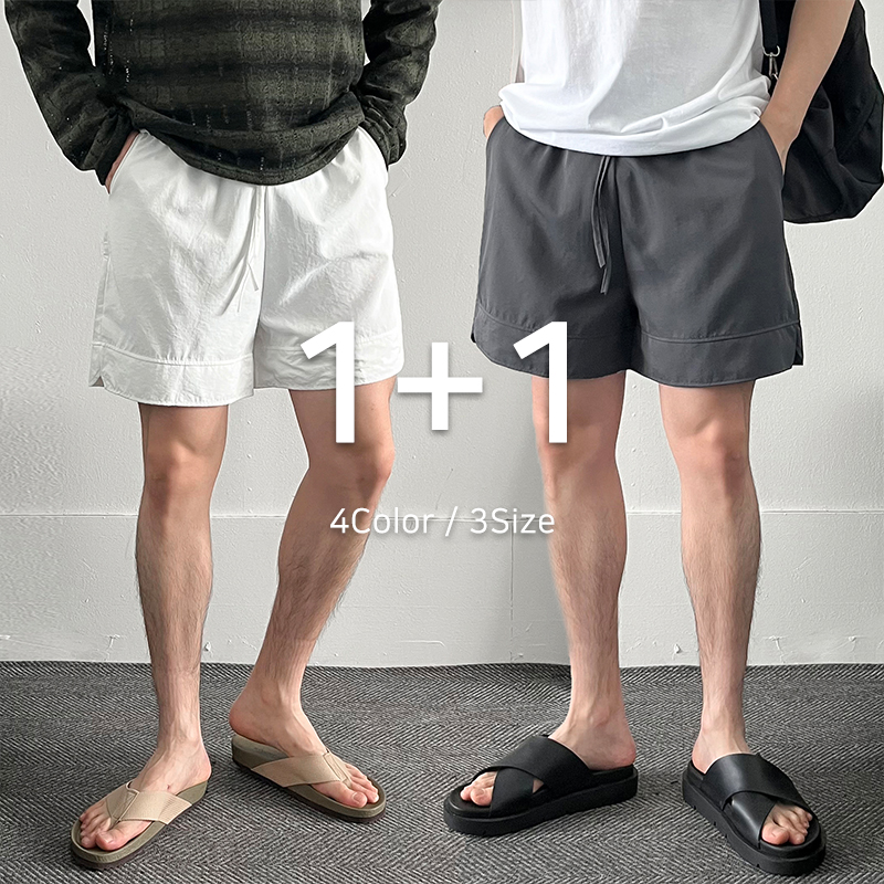 1+1 남자나일론바지 남자반바지 남성팬츠 - 상품 이미지