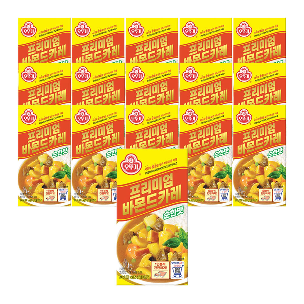 오뚜기 프리미엄바몬드카레 고형 순한맛, 200g, 16개 - 메인 이미지