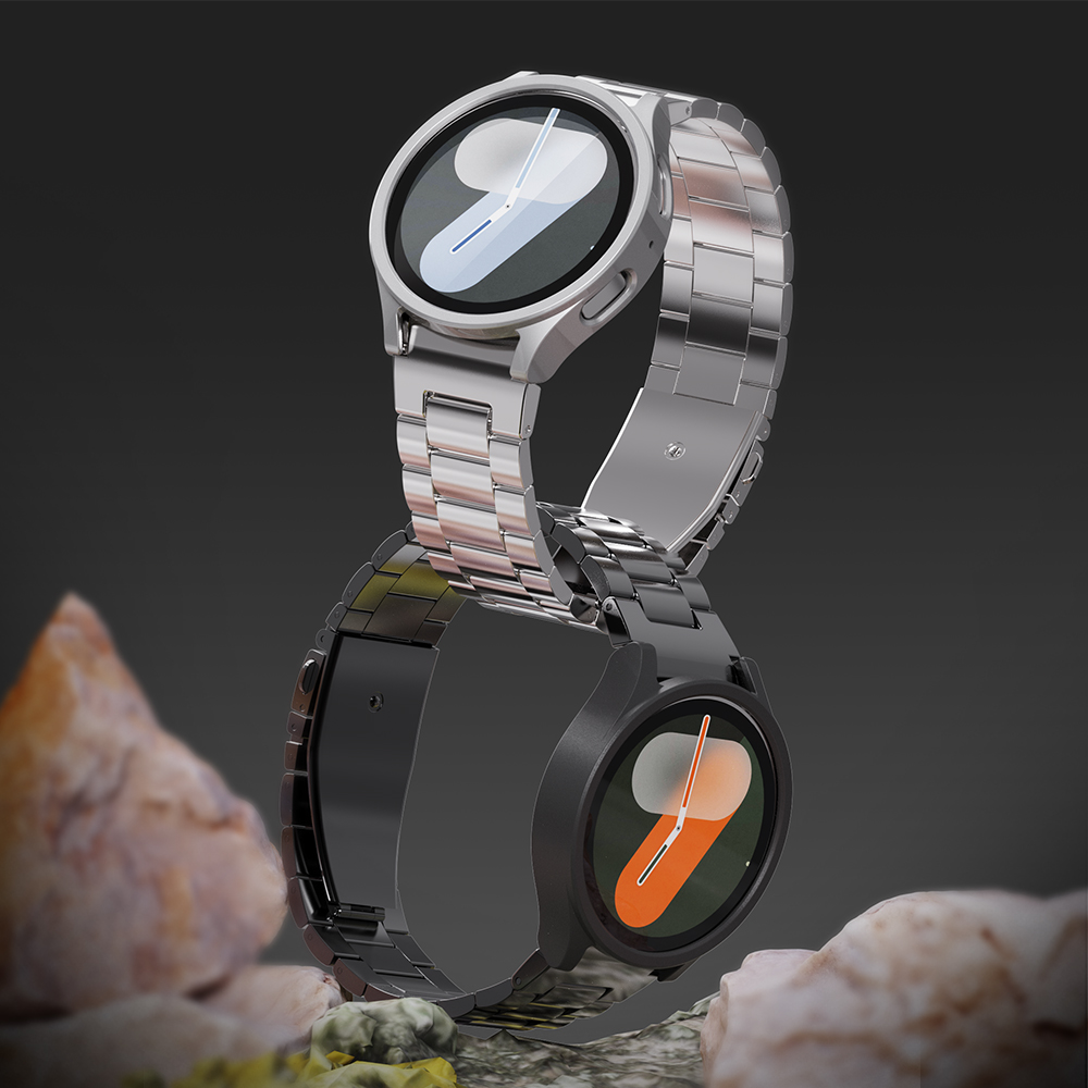 갤럭시워치 7 6 스트랩 메탈 밴드 강화유리 하드 케이스 3종 세트 - 상세 이미지 5