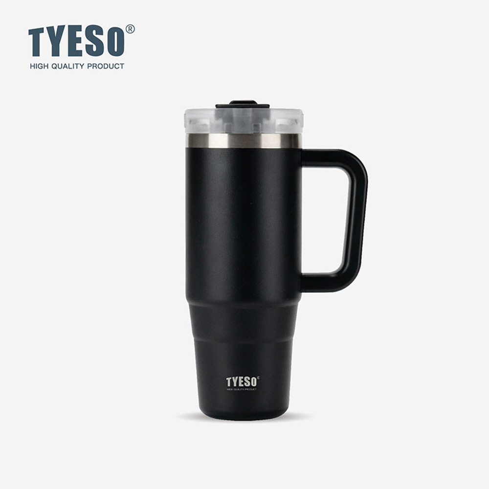 대용량 텀블러 보온 보냉텀블러 차량용 손잡이텀블러 컵 여학생 tyeso 900ml, 블랙 - 메인 이미지