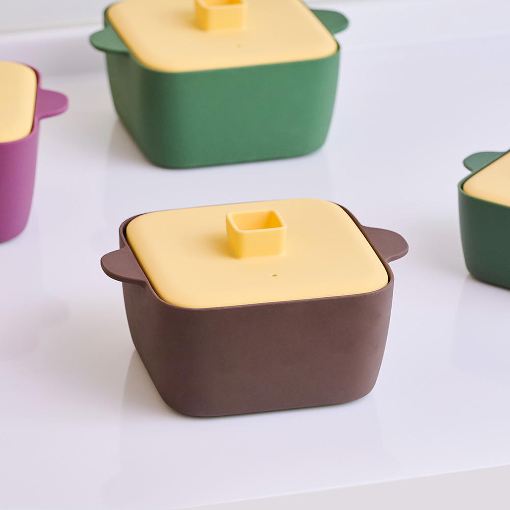 르메이드 실리콘 전자레인지 찜기 계란찜 라면 용기 1200ml 단밤