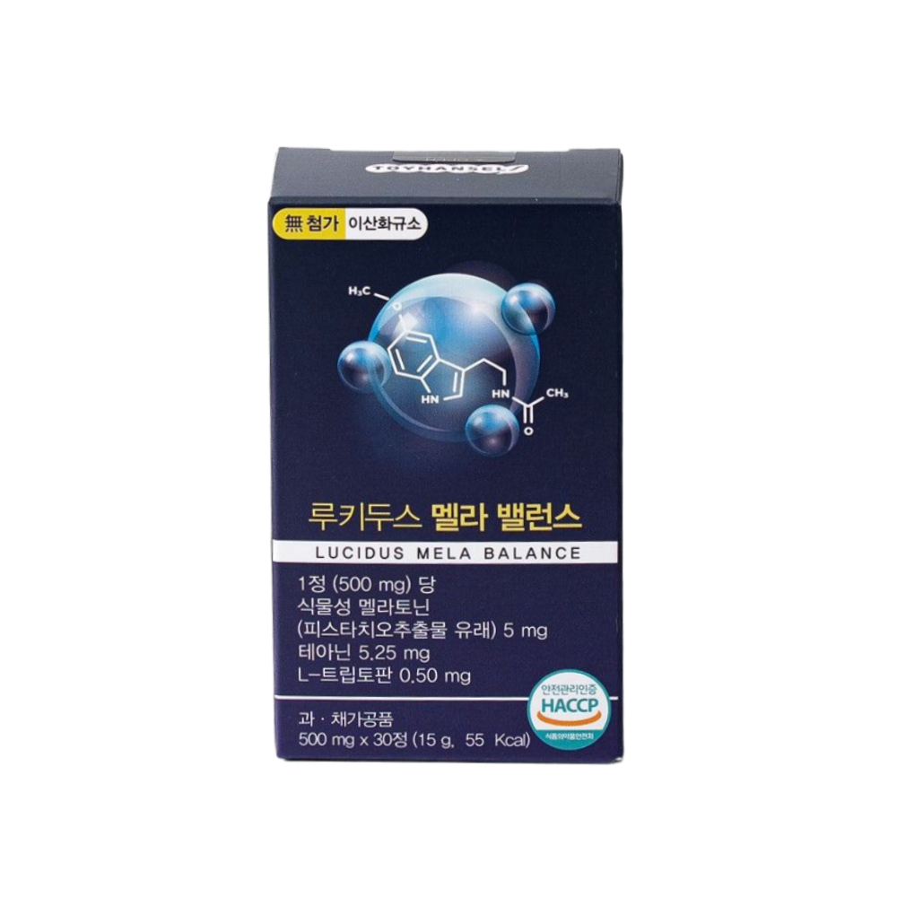 루키두스 멜라 밸런스 식물성 멜라토닌 5mg 테아닌 가바 트립토판 함유 30정, 1개 - 상품 이미지