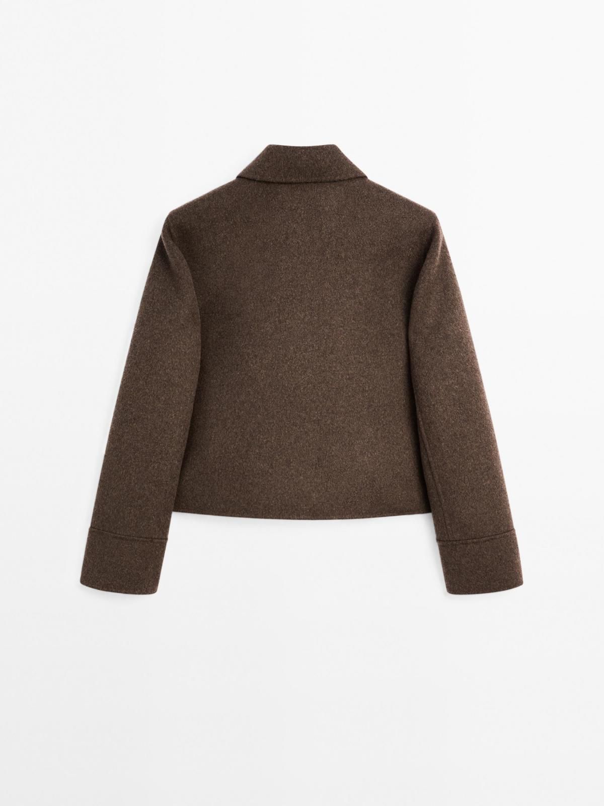 마시모두띠 클래식 더블브레스트 숏 울블렌드 코트 6406/957 CHOCOLATE - 상세 이미지 2