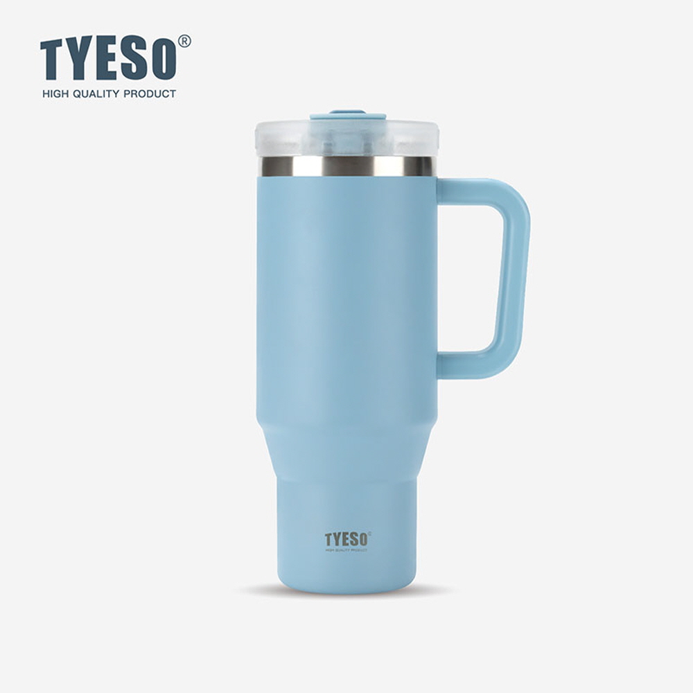 대용량 텀블러 보온 보냉텀블러 차량용 손잡이텀블러 컵 여학생 tyeso 1.2L, 스카이블루 - 메인 이미지