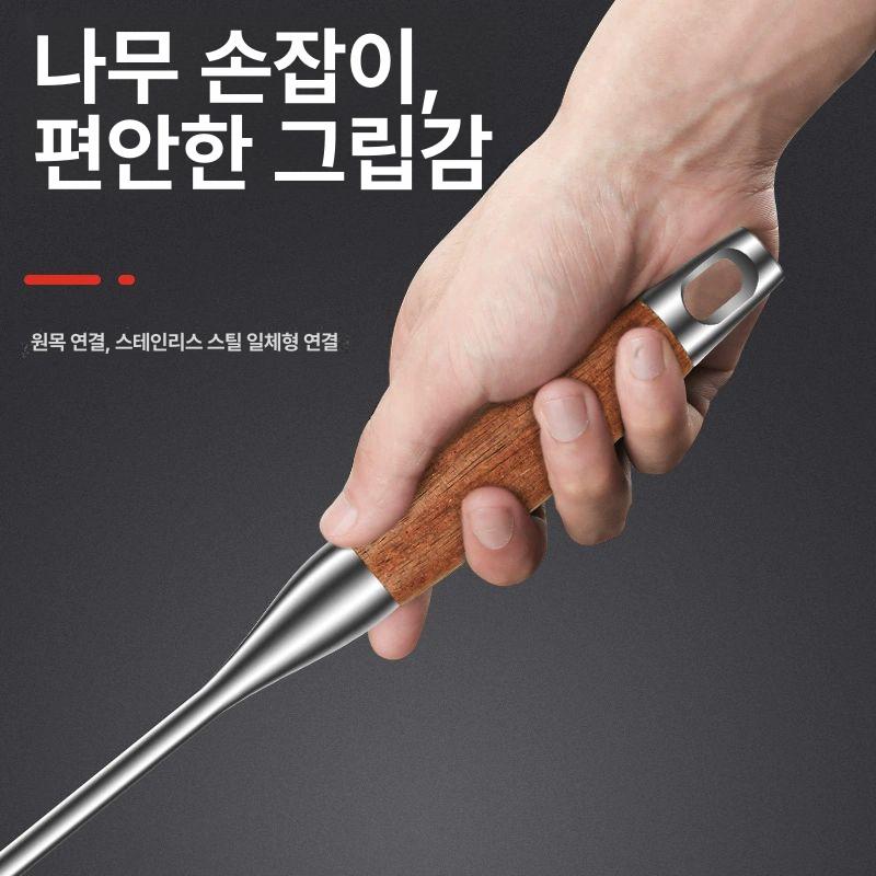 괭이 조개캐기 스테인리스 캐기 바지락 갈쿠리 갈고리 업그레이드된 로즈우드 손잡이 60cm - 상세 이미지 5