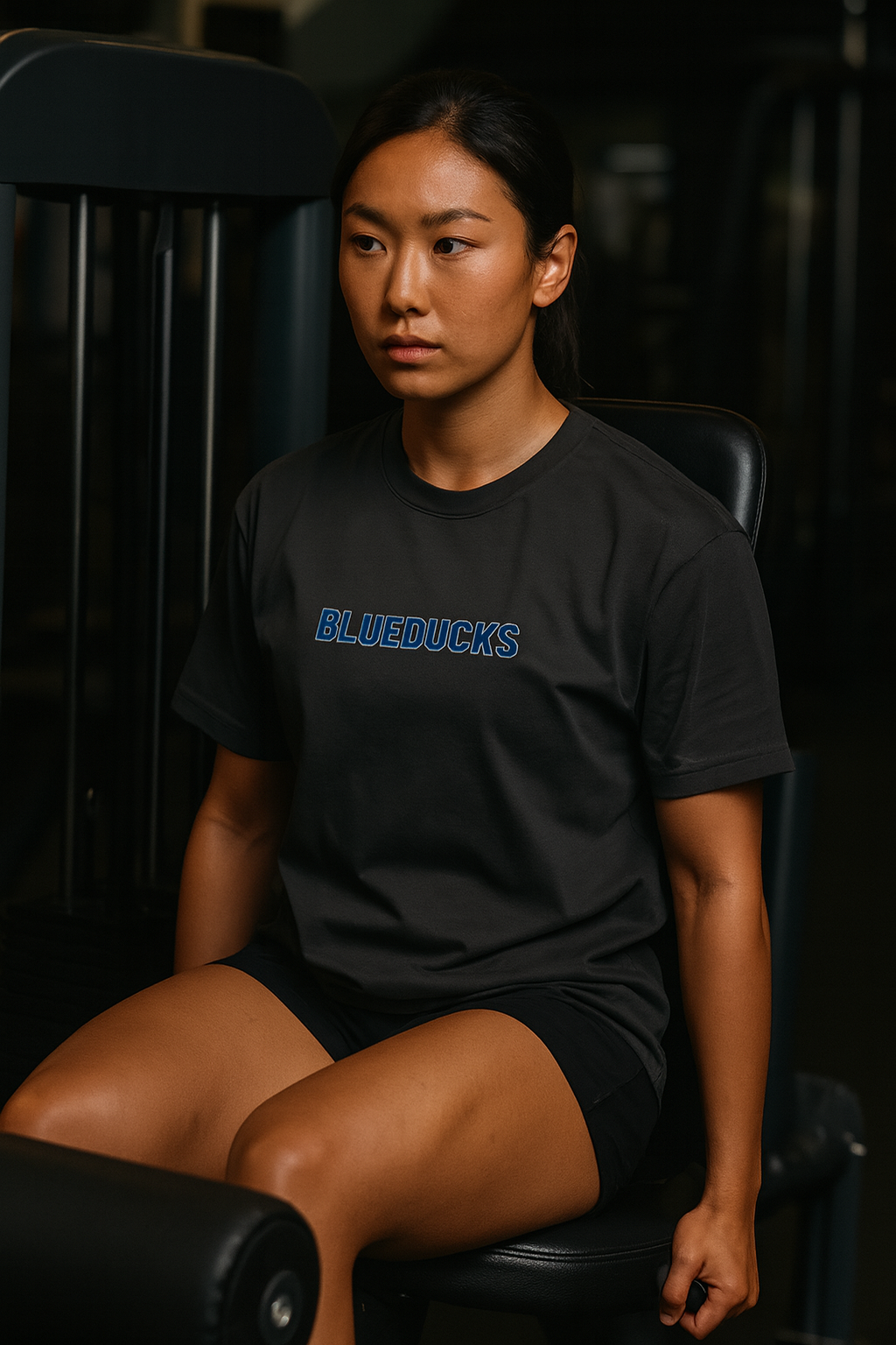 BLUEDUCKS _ 기본 로고 루즈핏 반팔 티셔츠 / 시원하고 부드러운 소재 / 폴리100 남성 여성 웨이트 트레이닝 운동 / 4가지 색상 - 상세 이미지 3