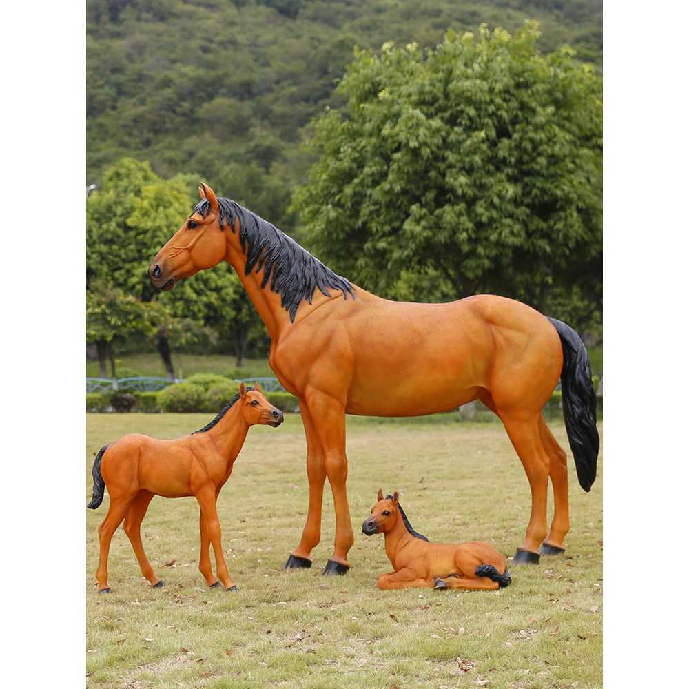 말 모양 조형물 대형 장식 조각 실내외 설치 구조물 268cm 브라운 말 - 상세 이미지 4