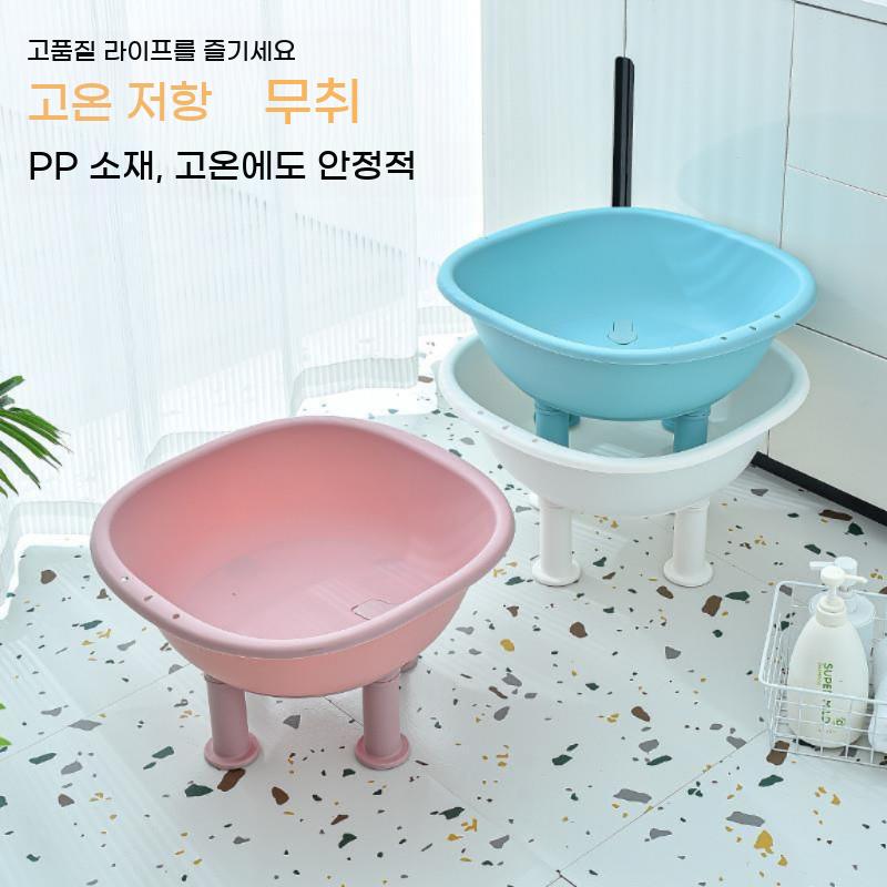 가정용 높은 세숫대야 목욕 세수대야 세면대 조립식 화이트 받침대 - 상세 이미지 5