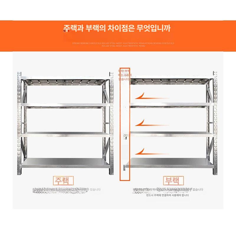 산업용 선반 스테인레스 진열대 메탈 스피드랙 저장 201스테인리스스틸 주프레임 450kg - 상세 이미지 4